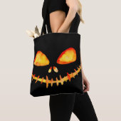 Glimlachende Jack O' Lantern Tote Bag (Dichtbij)