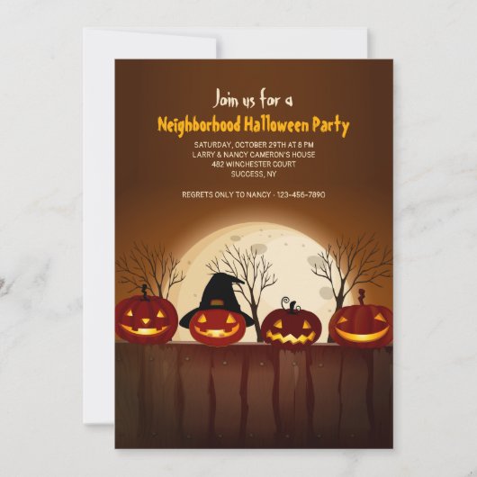 Glimlachende Jack-O-Lanterns Halloween-feest uitno Kaart (Voorkant)