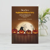 Glimlachende Jack-O-Lanterns Halloween-feest uitno Kaart (Staand voorkant)