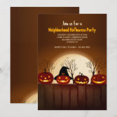 Glimlachende Jack-O-Lanterns Halloween-feest uitno Kaart (Voorkant / Achterkant)