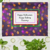 Glimlachende Jack van Lantern Pumpkins Bokeh Patro Theedoek (Gevouwen)