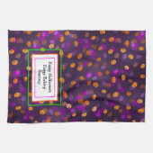 Glimlachende Jack van Lantern Pumpkins Bokeh Patro Theedoek (Horizontaal)