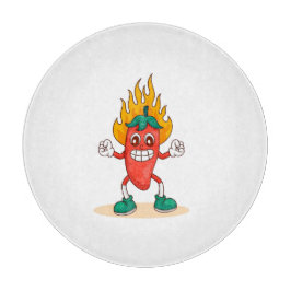 Glimlachende Jalapeño Cartoon illustratiekarakter Snijplank