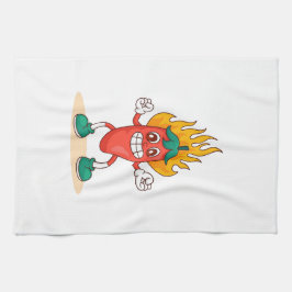Glimlachende Jalapeño Cartoon illustratiekarakter Theedoek