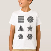 Glimlachende jongen die vormen speelt t-shirt (Voorkant)