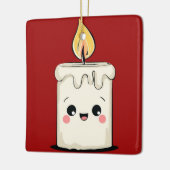 Glimlachende Kaars Kerst Ornament – Cozy Minimaal (Links)