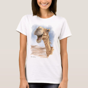 Glimlachende Kameel Watercolor Cartoon T-shirt