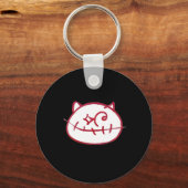 Glimlachende Kat Kat Lover Mama Papa De Kat Dame Sleutelhanger (Voorkant)