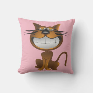 Glimlachende Kat Roze Kussens