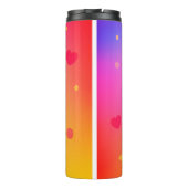 Glimlachende Kawaii-aardbei op pastelgradiënt rug Thermosbeker (Achterkant)