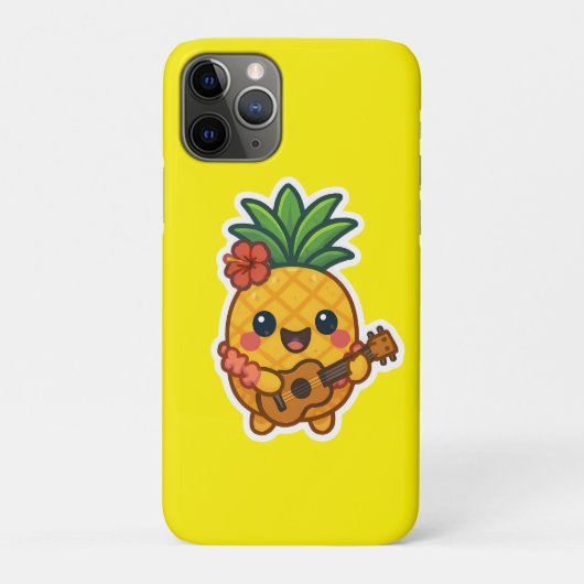Glimlachende Kawaii Ananas – Tropisch Case-Mate iPhone Case (Achterkant)