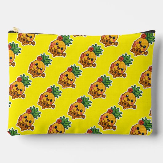 Glimlachende Kawaii Ananas – Tropisch Etui (Voorkant)