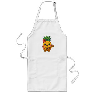 Glimlachende Kawaii Ananas – Tropisch Lang Schort