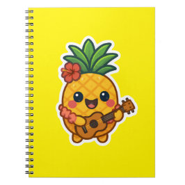 Glimlachende Kawaii Ananas – Tropisch Notitieboek