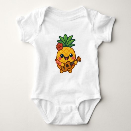 Glimlachende Kawaii Ananas – Tropisch Romper (Voorkant)