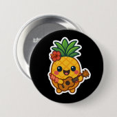 Glimlachende Kawaii Ananas – Tropisch Ronde Button 7,6 Cm (Voorkant /achterkant)