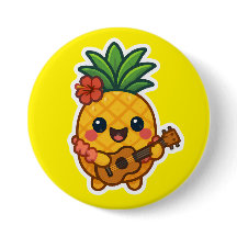 Glimlachende Kawaii Ananas – Tropisch
