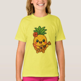 Glimlachende Kawaii Ananas – Tropisch T-shirt