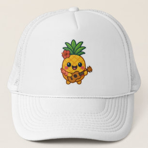 Glimlachende Kawaii Ananas – Tropisch Trucker Pet