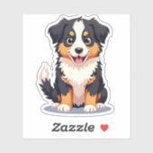 Glimlachende Kawaii Aussie Herdershond Sticker (Vel)