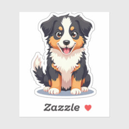 Glimlachende Kawaii Aussie Shepherd Puppy Sticker