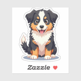 Glimlachende Kawaii Australische Herdershond Puppy Sticker