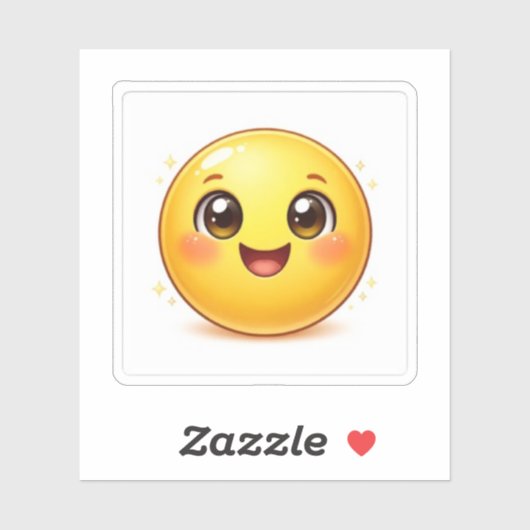 Glimlachende Kawaii Emoji Kus-Cut Stickers (Vel)
