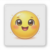 Glimlachende Kawaii Emoji Kus-Cut Stickers (Voorkant)