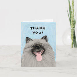 Glimlachende Keeshond Dank Je Bedankkaart