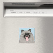Glimlachende Keeshond Magneet (Insitu (Vaatwasser))