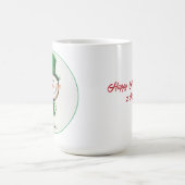 Glimlachende Kerst Elf Aangepaste Koffie Mok (Center)