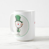 Glimlachende Kerst Elf Aangepaste Koffie Mok (Voorkant links)