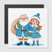 Glimlachende Kerstman en sneeuwmeisje (Voorkant / Achterkant)