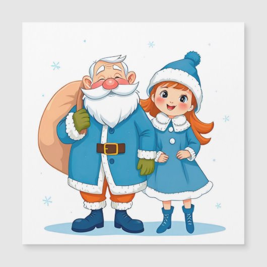 Glimlachende Kerstman en sneeuwmeisje (Voorkant)