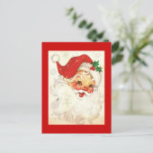 glimlachende kerstman feestdagenkaart (Staand voorkant)