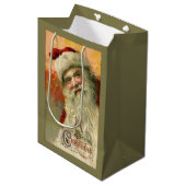  glimlachende kerstman gepersonaliseerd medium cadeauzakje (Voorkant Gekanteld)