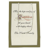  glimlachende kerstman gepersonaliseerd medium cadeauzakje (Achterkant)