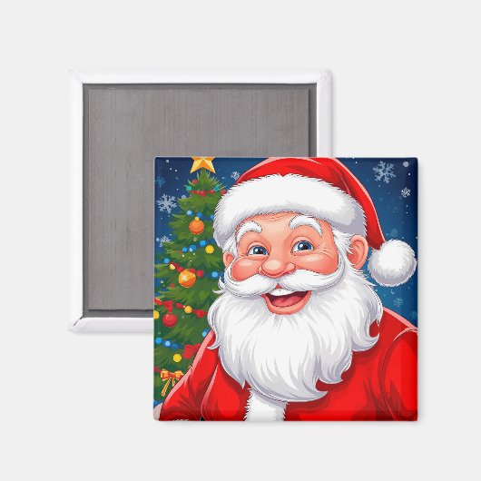 Glimlachende kerstman in rood Pet Magneet (Voorkant / Achterkant)