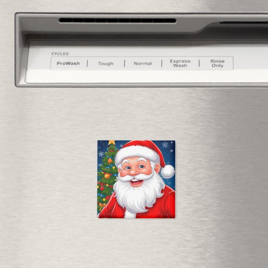 Glimlachende kerstman in rood Pet Magneet (Insitu (Vaatwasser))