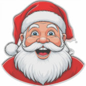 Glimlachende kerstman in rood Pet Sticker (Voorkant)