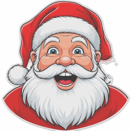 Glimlachende kerstman in rood Pet Sticker (Voorkant)