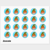 Glimlachende Kerstmis Elf Ronde Sticker (Vel)