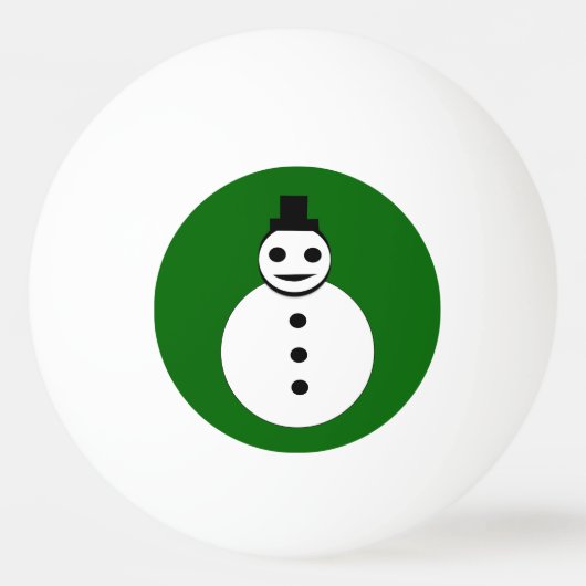 Glimlachende Kerstmis Sneeuwman Ping Pong Ball (Voorkant)