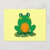 Glimlachende Kikker op Blad van Waterlelie Ontwerp Briefkaart (Voorkant)