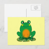 Glimlachende kikker op Lily Pad Design Briefkaart (Voorkant / Achterkant)