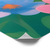 Glimlachende Kinderen in kleurrijke bloementuin Po Poster (Hoek)