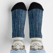 Glimlachende kitten en vogel sokken (Top)