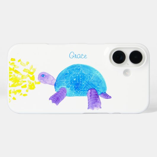 Glimlachende kleine schildpad Waterverf Case-Mate iPhone Case (Achterkant (horizontaal))