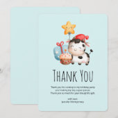 glimlachende Koe Cute Schattig Birthday Dank je Bedankkaart (Voorkant / Achterkant)