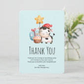 glimlachende Koe Cute Schattig Birthday Dank je Bedankkaart (Staand voorkant)